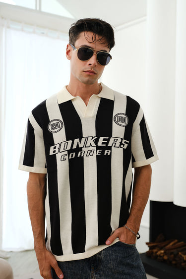 Bonkers Corner Signature Knit Polo shirt in a soft knit fabric, featuring a classic collar and button-up front.