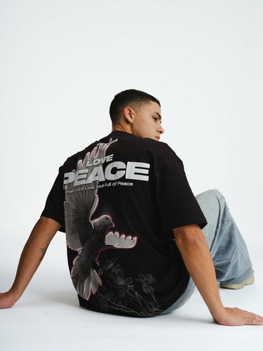 Bonkers Corner Signature Love And Peace oversized T-shirt in XS, casual fit with graphic design, made from premium soft fabric.