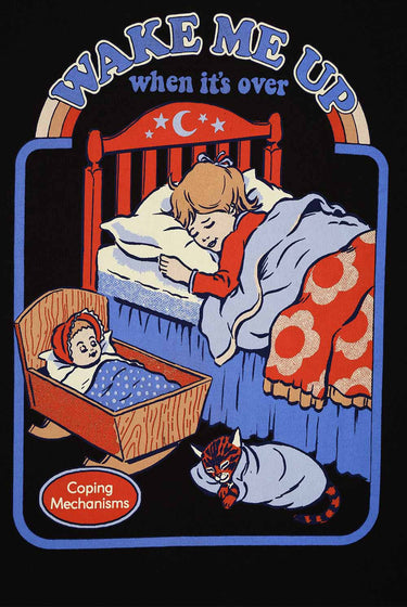 Bonkers Corner Sleep Paralysis oversized T-shirt in black, featuring bold graphic design and relaxed fit.