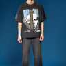 Bonkers Corner Slim Shady oversized T-shirt in black, featuring bold graphic print, casual fit, and soft cotton fabric.