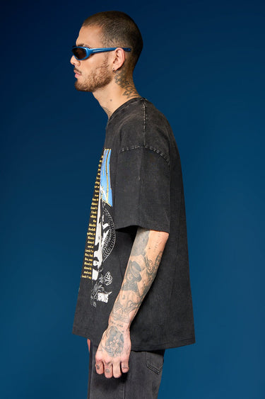 Bonkers Corner Slim Shady oversized T-shirt in white, featuring bold graphic design on front, casual fit, and soft cotton fabric.