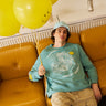 Smiley Originals Chenille Patch Sleeves Sweatshirt - BonkersCorner