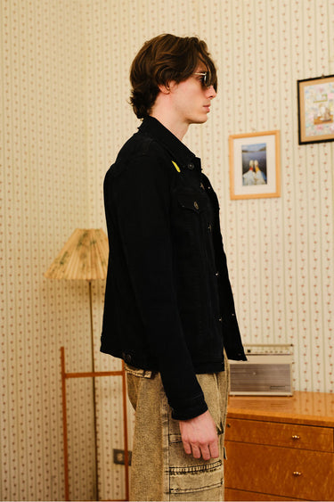 Bonkers Corner Smiley Originals denim jacket featuring classic blue denim and embroidered smiley face design.