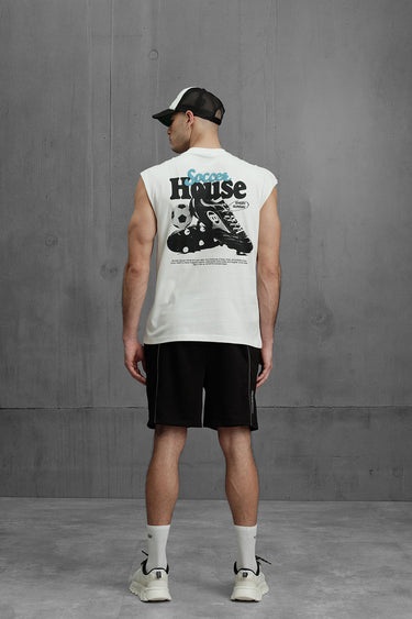 Bonkers Corner Soccer House Vest Tank top in size XS, featuring a casual fit and soccer-inspired design for active wear.
