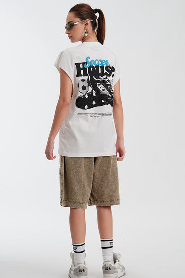 Bonkers Corner Soccer House Vest Tank top in XS size, featuring a casual athletic design and breathable fabric.