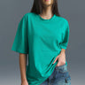 Solid Green Soft Jersey Oversized T-shirt - BonkersCorner