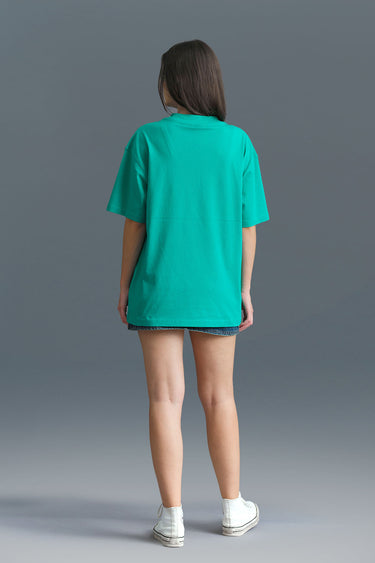 Solid Green Soft Jersey Oversized T-shirt - BonkersCorner