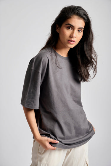Space Grey Heavyweight Oversized T-shirt - BonkersCorner