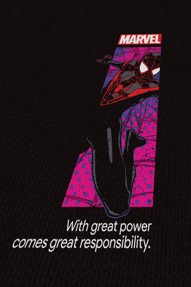 Oversized Spider Man Web Slinger T-shirt by Bonkers Corner featuring a graphic of Spider Man's web-slinging action on soft fabric.