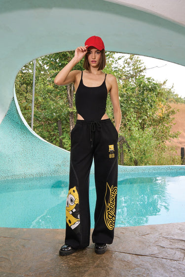 Bonkers Corner SpongeBob Not So Square joggers with SpongeBob print, comfortable casual wear for kids or fans.