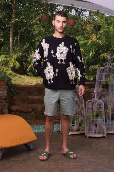 Bonkers Corner SpongeBob sweatshirt featuring a colorful graphic of SpongeBob SquarePants on soft fabric.