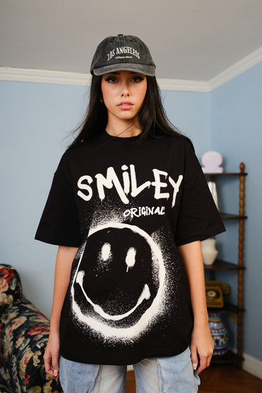 Spray Paint Smiley Oversized T-shirt - BonkersCorner
