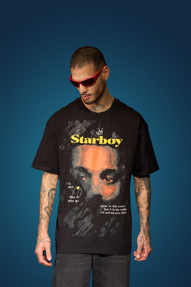 Bonkers Corner Star Boy oversized T-shirt in white, featuring a bold star graphic on the front.