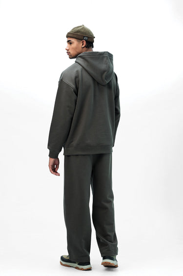 Taupe oversized hoodie from Bonkers Corner with a relaxed fit, featuring a cozy wear-a-hug design and casual style.