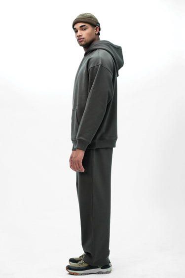 Taupe oversized hoodie from Bonkers Corner, Wear A Hug collection, featuring a cozy, relaxed fit with a soft fabric texture.