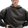 Taupe oversized hoodie from Bonkers Corner Wear A Hug collection, featuring a relaxed fit and soft fabric.