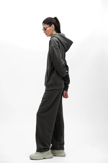 Taupe oversized hoodie from Bonkers Corner featuring a relaxed fit and cozy design, ideal for casual wear.