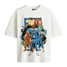 Bonkers Corner The Fantastic Four oversized T-shirt in white, featuring comic book-inspired graphics and a relaxed fit.
