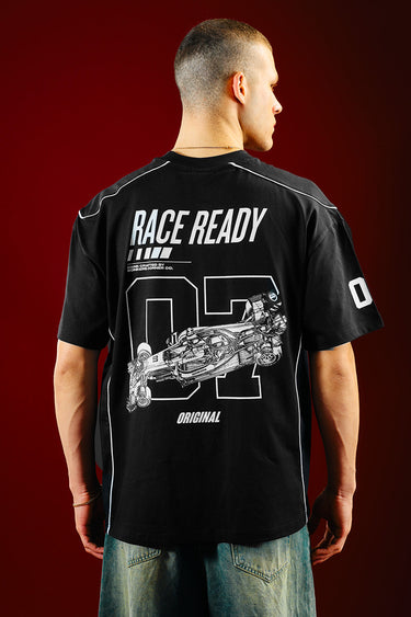 Bonkers Corner Trackside Oversized T-shirt in black, featuring bold graphic design and relaxed fit for casual streetwear style.