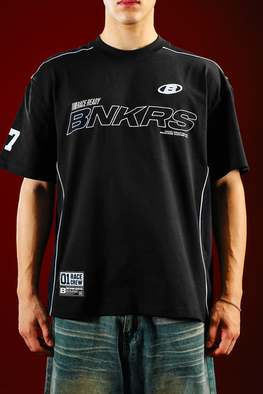 Bonkers Corner Trackside Oversized T-shirt in black with graphic print, relaxed fit, casual streetwear style.