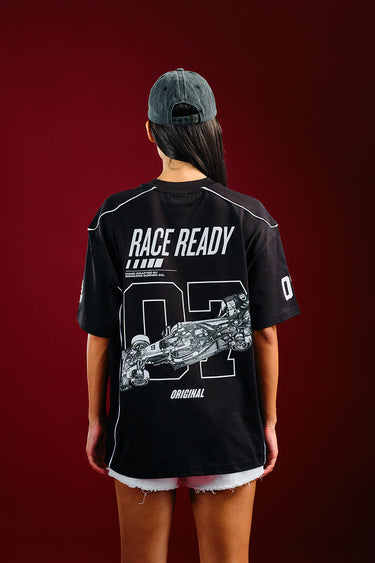 Bonkers Corner Trackside Oversized T-shirt in gray, featuring a relaxed fit and casual streetwear style, made from soft cotton fabric.