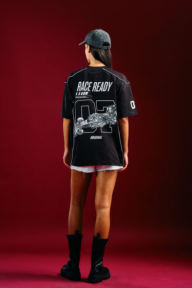 Bonkers Corner Trackside Oversized T-shirt in white with bold graphic print, relaxed fit, casual streetwear style.