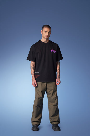 Bonkers Corner Travis Scott Utopia oversized T-shirt in XS with graphic print on front, casual streetwear style.