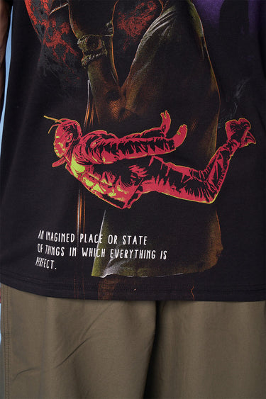 Bonkers Corner oversized Travis Scott Utopia T-shirt in XS, featuring bold graphic design and relaxed fit.