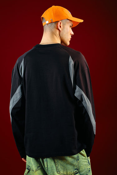 Bonkers Corner Turbo X Blackprint sweatshirt featuring a black printed design on a cozy black fabric.