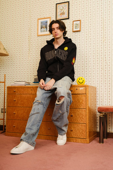Bonkers Corner We Are All Originals zipper jacket in XS with colorful design and front zipper, casual streetwear style.