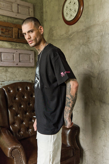 Bonkers Corner oversized T-shirt featuring a Heart of Skulls graphic in a casual, relaxed fit style.