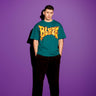 Bonkers Corner Blaze oversized T-shirt in XXS, featuring bold graphic design and relaxed fit, made from soft fabric.
