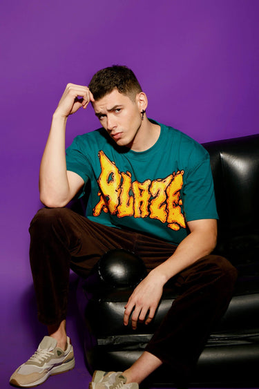 Bonkers Corner Blaze oversized T-shirt in XXS, featuring bold graphic design and relaxed fit for casual streetwear style.