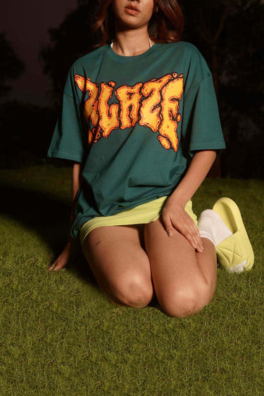 Bonkers Corner Blaze oversized T-shirt in bold design, featuring a relaxed fit and casual streetwear style.