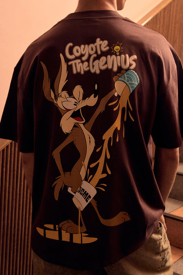 Bonkers Corner Coyote The Genius oversized T-shirt in XXS, featuring a graphic design on the front, casual fit and soft fabric.
