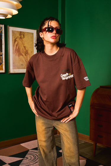Bonkers Corner Coyote The Genius oversized T-shirt in XXS, featuring a graphic print on soft fabric.