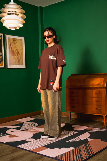 Bonkers Corner Coyote The Genius oversized T-shirt in XXS, featuring a graphic design and relaxed fit on the front.