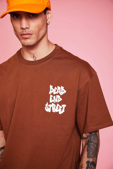 Bonkers Corner Dead End Street oversized T-shirt in black, featuring bold graphic print and relaxed fit.