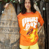 Bonkers Corner Flower Boy oversized T-shirt in white with colorful floral graphic on front, casual streetwear style.