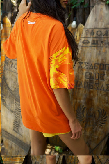 Bonkers Corner Flower Boy oversized T-shirt in XXS, featuring vibrant floral graphic on soft cotton fabric.