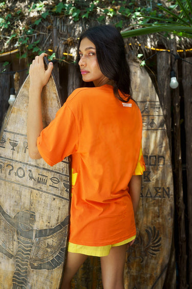 Bonkers Corner Flower Boy oversized T-shirt in light blue with floral graphic, relaxed fit, soft cotton fabric.