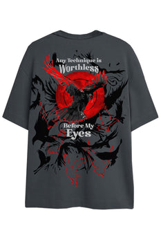 Bonkers Corner Lord of Illusions oversized T-shirt featuring bold graphic print and relaxed fit, displayed on a plain background.