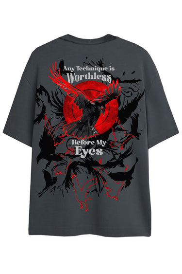 Bonkers Corner Lord Of Illusions oversized T-shirt in black, featuring a bold graphic design on the front.