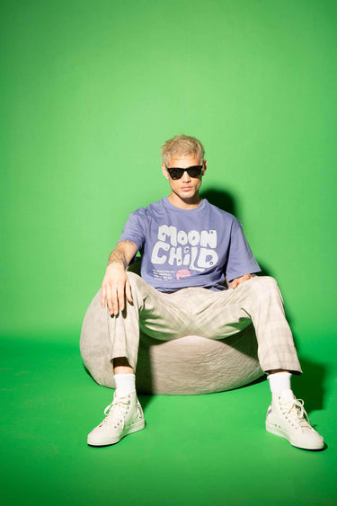 Bonkers Corner Moon Child oversized T-shirt featuring a graphic design, in XXS size, casual fit, and soft fabric.