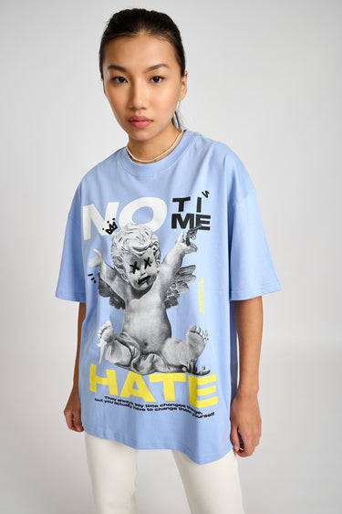 Bonkers Corner No Hate oversized T-shirt in XXS size, featuring bold graphic design and comfortable casual fit.