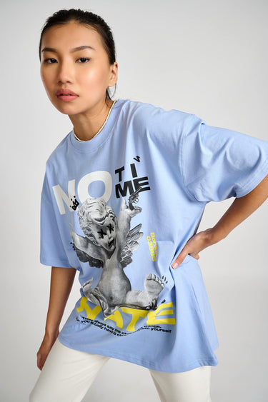 Bonkers Corner No Hate oversized T-shirt in black, featuring bold white "No Hate" graphic on the front, casual fit for everyday wear.