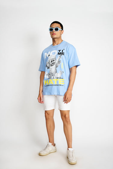 Bonkers Corner No Hate oversized T-shirt in XXS size, featuring bold graphic text and relaxed fit on a plain background.