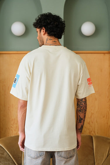 Bonkers Corner Porsche 1985 oversized T-shirt in XXS size, featuring vintage Porsche logo and retro graphic design.