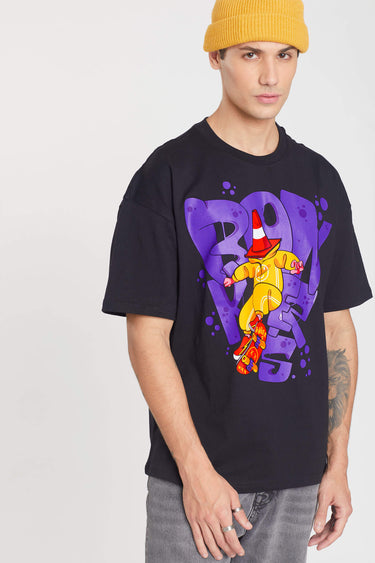 Bonkers Corner Signature Cone Man oversized T-shirt in XXS, featuring a graphic print on the front.