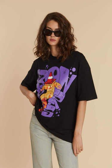 Bonkers Corner Signature Cone Man oversized T-shirt in XXS, featuring a bold graphic design on soft cotton fabric.